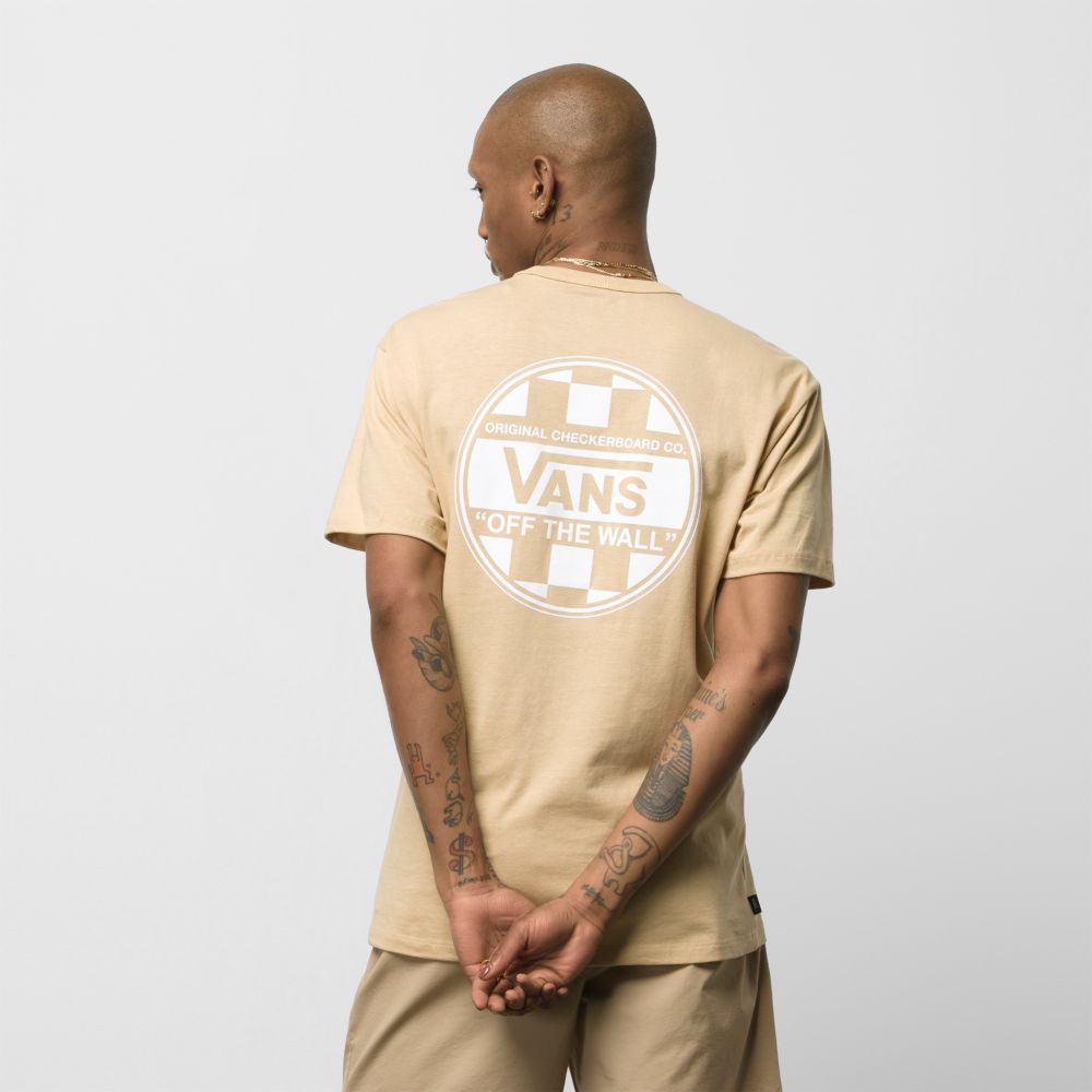 Vans Off The Wall Check Tryck T-shirt Dam Grå Bruna | 02538EAGL