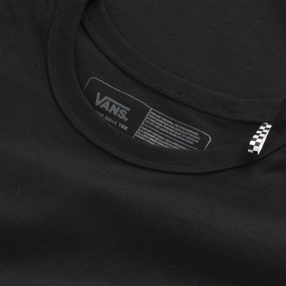 Vans Off The Wall Front Patch T-shirt Herr Svarta | 47513OWLV