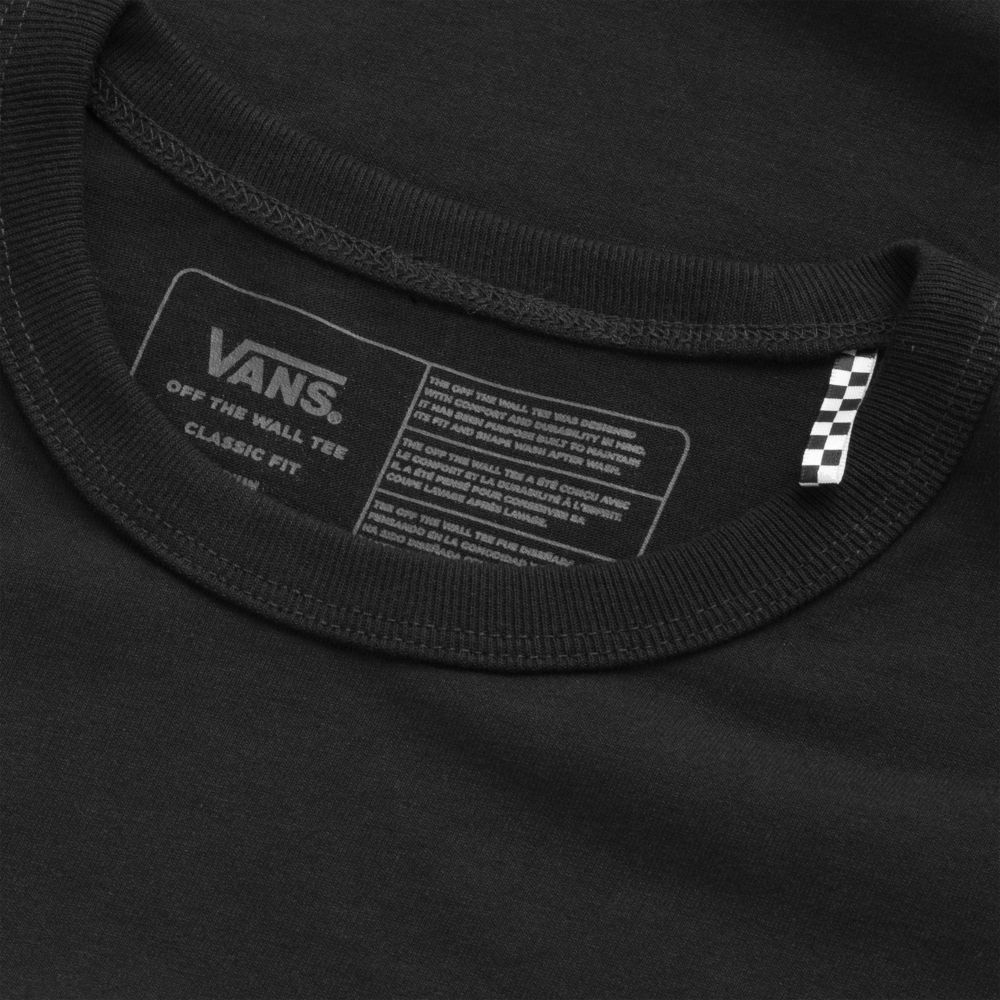 Vans Off The Wall Slanted Checker Klassiska T-shirt Herr Svarta | 83904VUXO