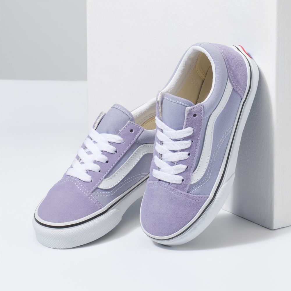 Vans Old Skool Classic Barn Lavendel Vita | 47082IDSC