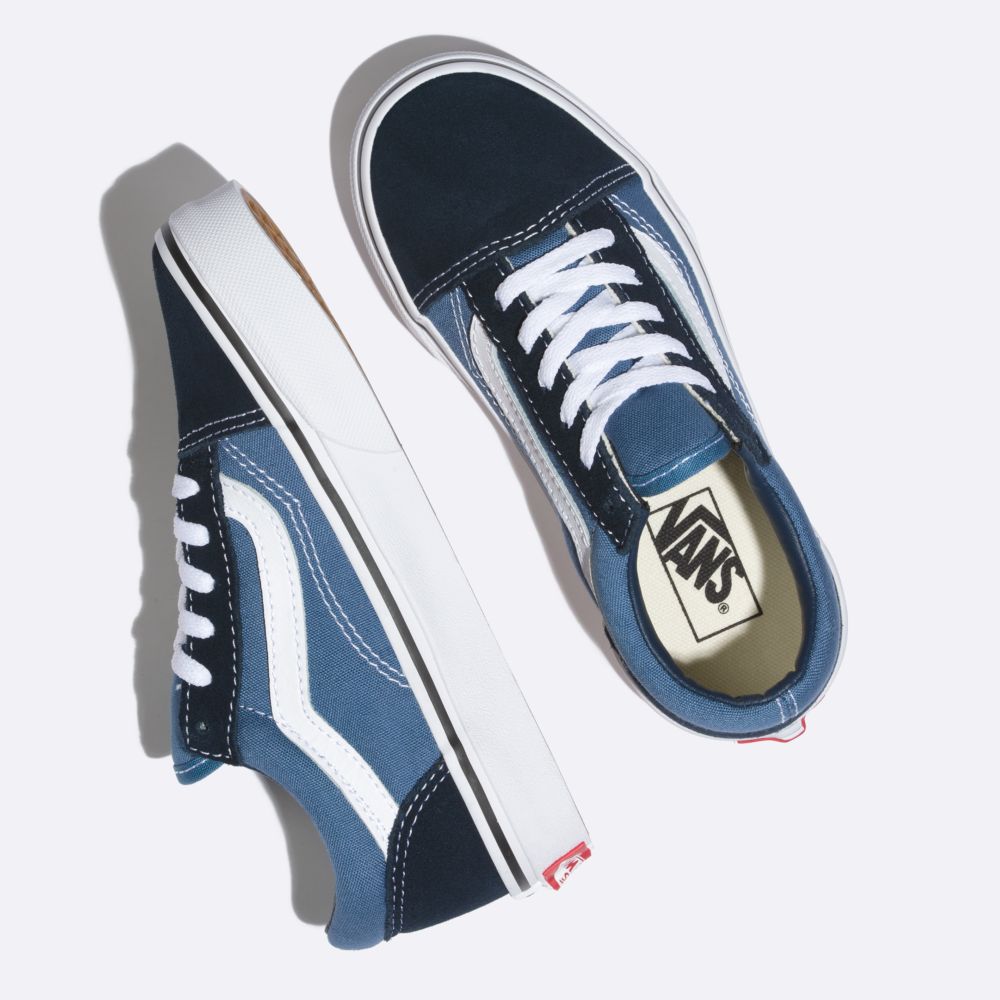 Vans Old Skool Classic Barn Marinblå Vita | 49367JYNA