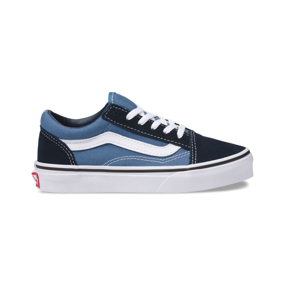 Vans Old Skool Classic Barn Marinblå Vita | 49367JYNA