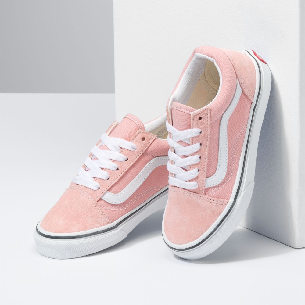 Vans Old Skool Classic Barn Rosa Vita | 24180VBSQ