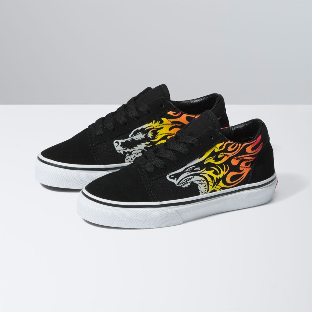 Vans Old Skool Classic Barn Röda Svarta | 16952XVHD