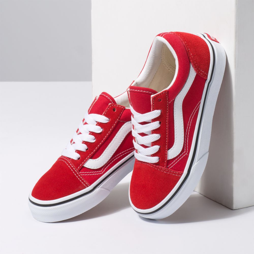 Vans Old Skool Classic Barn Röda Vita | 46730VXOH