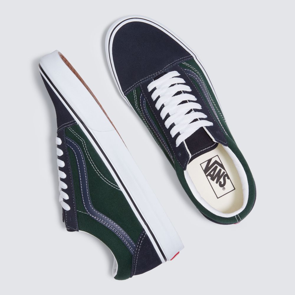 Vans Old Skool Classic Dam Marinblå Gröna | 83572ZFOP