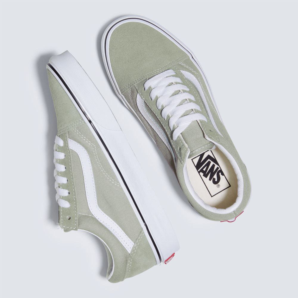 Vans Old Skool Classic Dam Olivgröna Vita | 54308TUWV