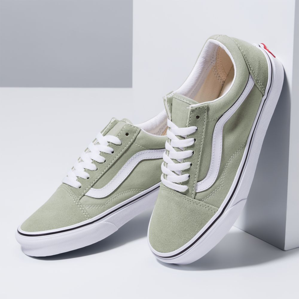 Vans Old Skool Classic Dam Olivgröna Vita | 54308TUWV