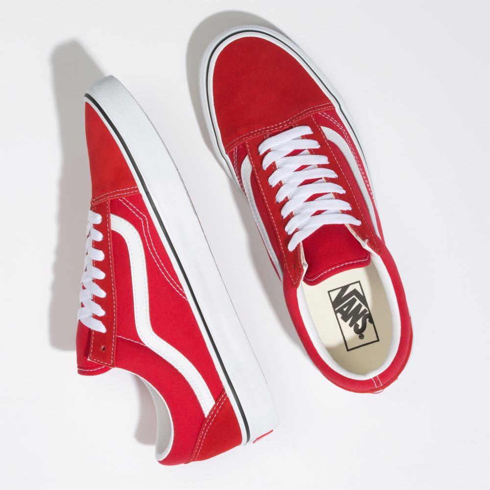 Vans Old Skool Classic Dam Röda Vita | 95638MUSE