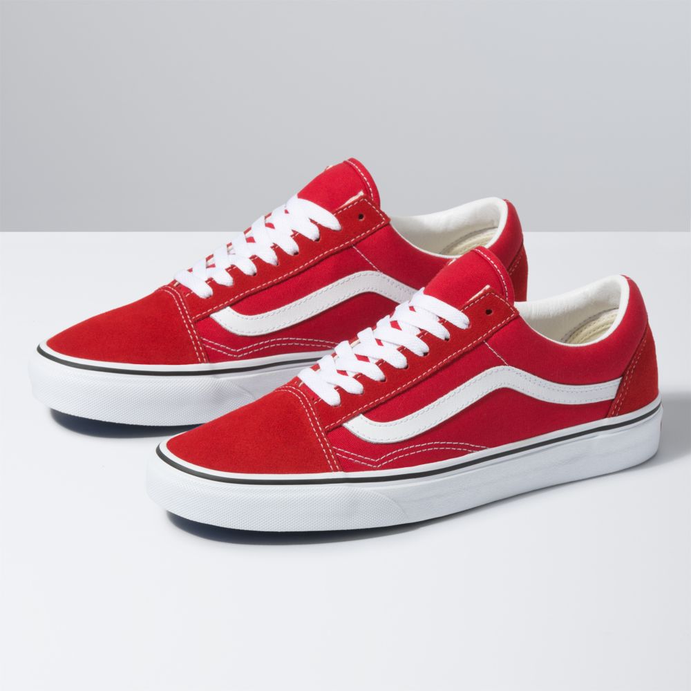 Vans Old Skool Classic Dam Röda Vita | 95638MUSE