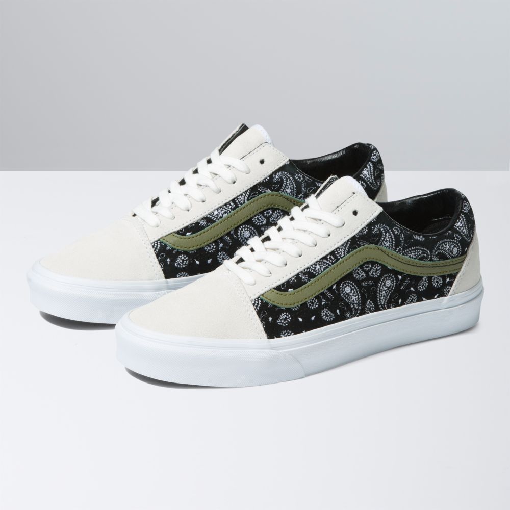 Vans Old Skool Classic Dam Vita Svarta | 12850NDCG