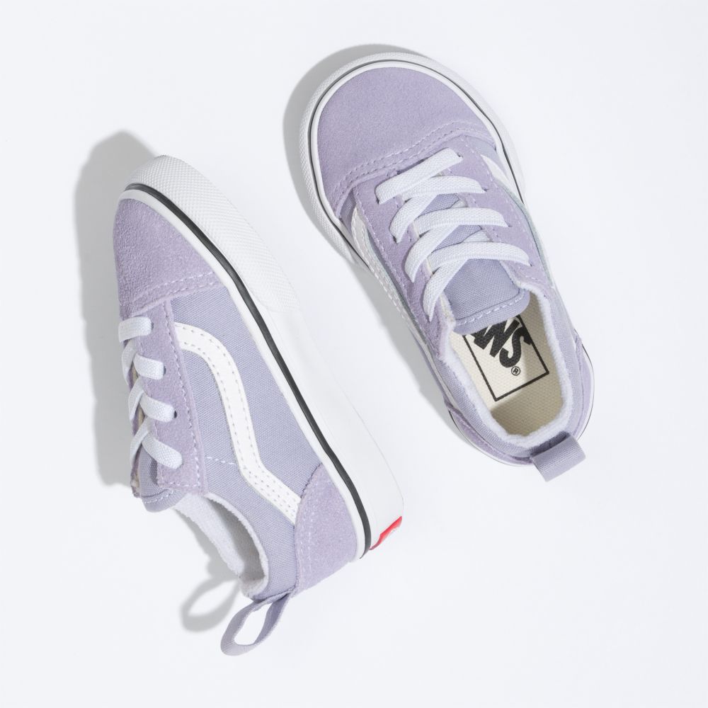 Vans Old Skool Elastic Spets Classic Barn Lavendel Vita | 73946FEJA