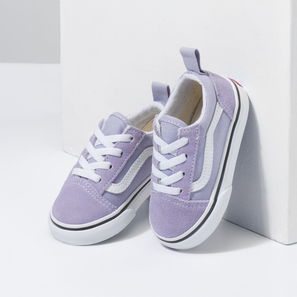 Vans Old Skool Elastic Spets Classic Barn Lavendel Vita | 73946FEJA