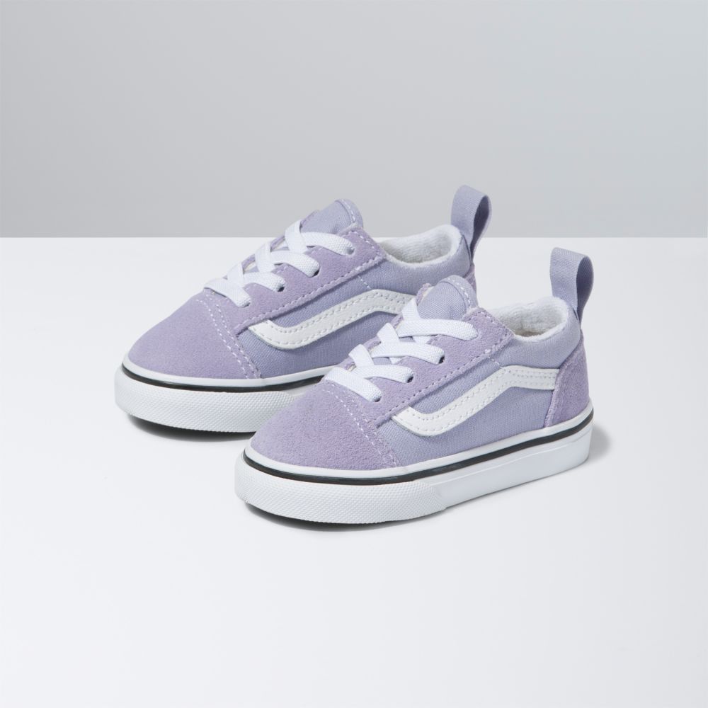 Vans Old Skool Elastic Spets Classic Barn Lavendel Vita | 73946FEJA