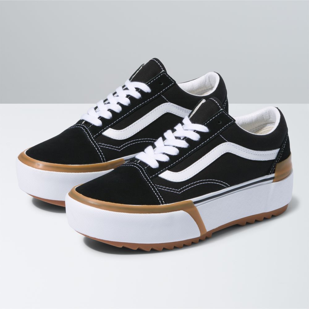 Vans Old Skool Stacked Classic Dam Svarta Vita | 98035HTFC