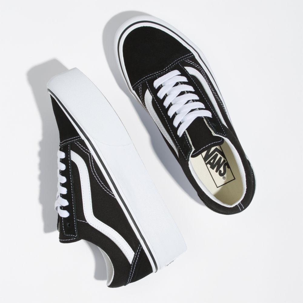 Vans Old Skool Stackform Classic Dam Svarta Vita | 28014UKOL