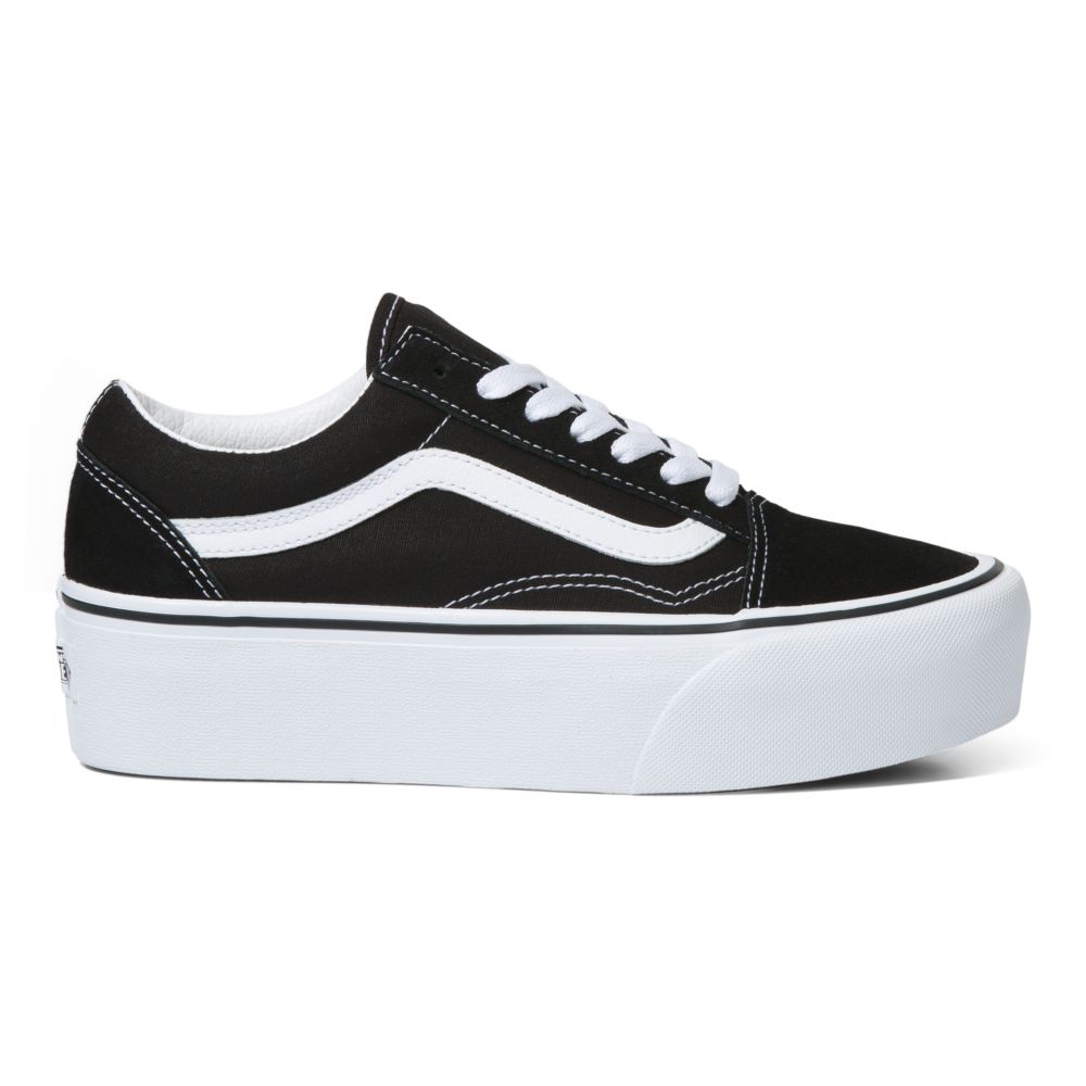 Vans Old Skool Stackform Classic Dam Svarta Vita | 28014UKOL