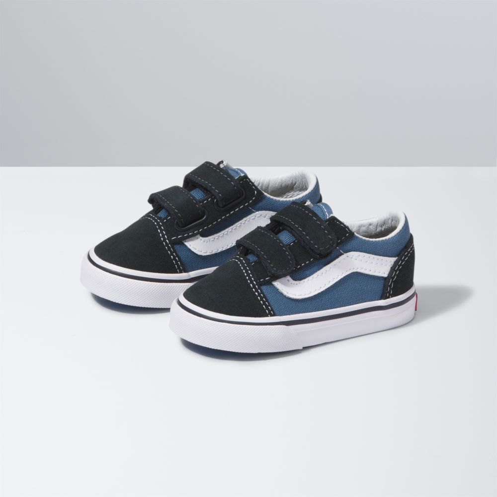 Vans Old Skool V Classic Barn Marinblå | 37546DSWG