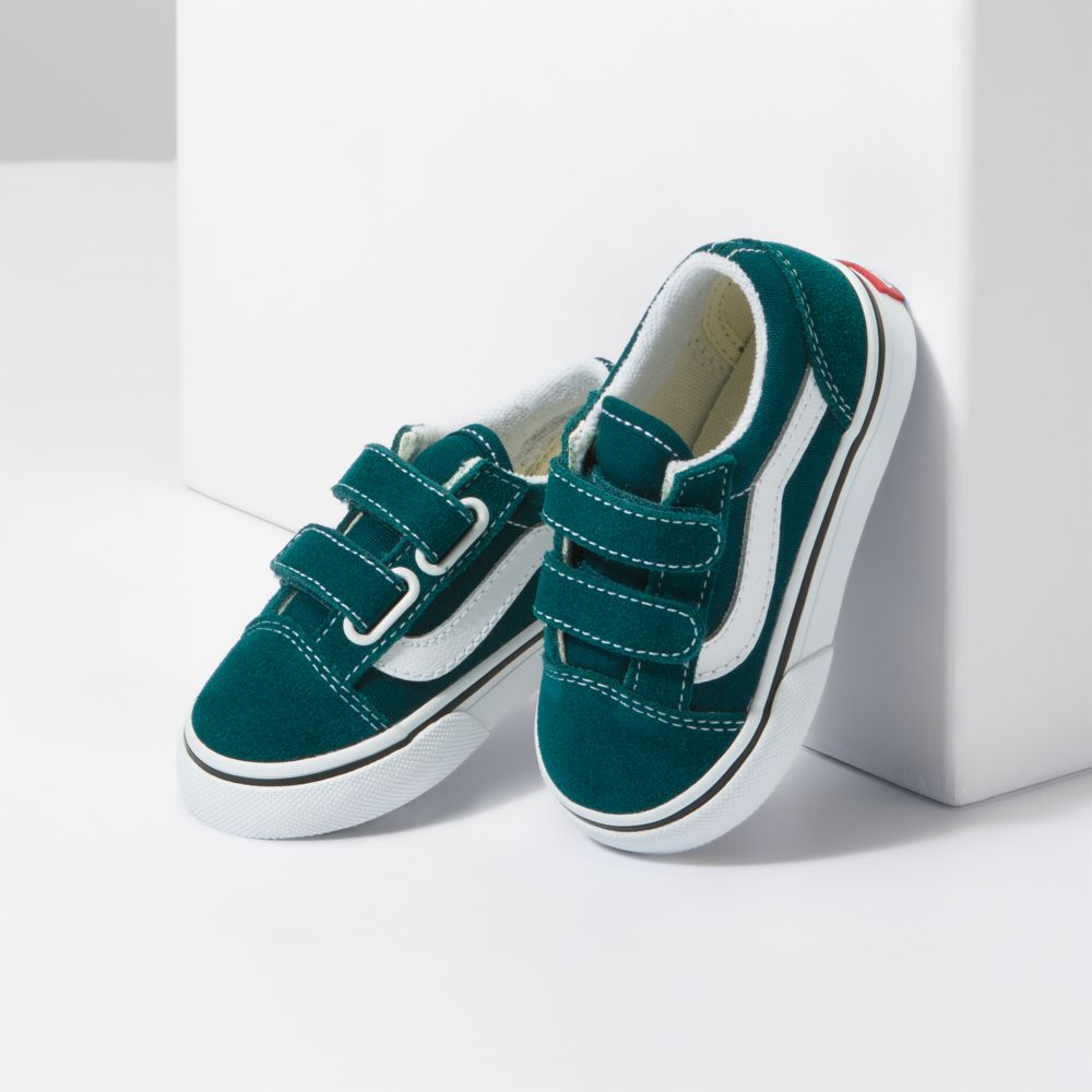 Vans Old Skool V Classic Barn Mörkturkos | 75831TQVA