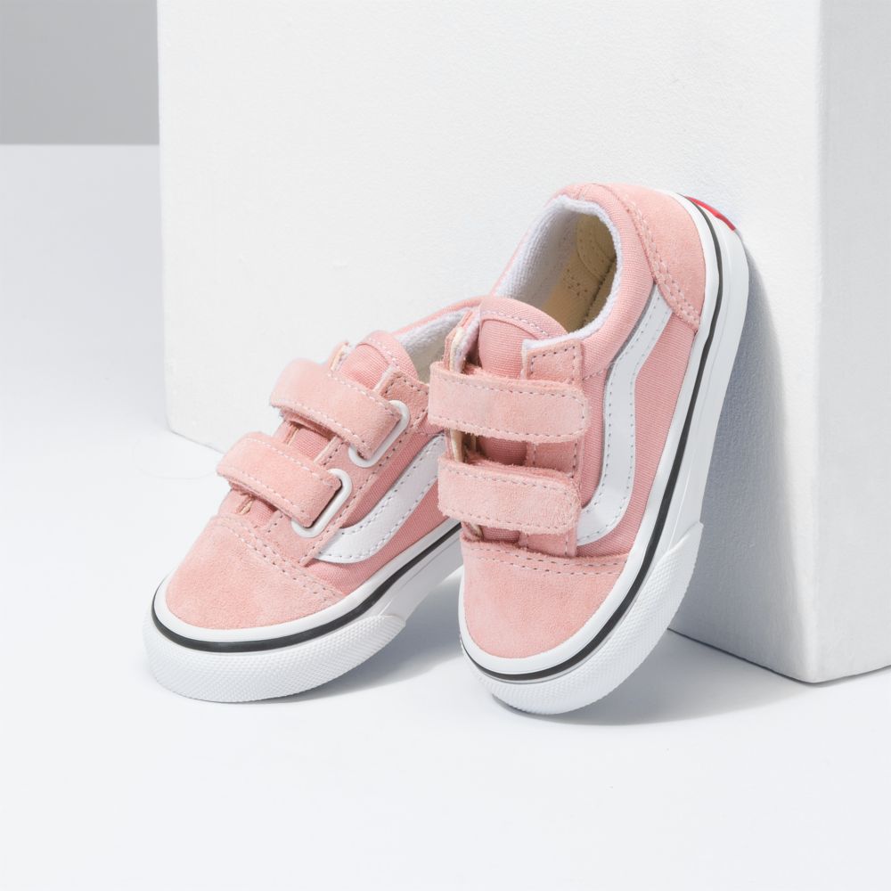 Vans Old Skool V Classic Barn Rosa Vita | 14950UJRM