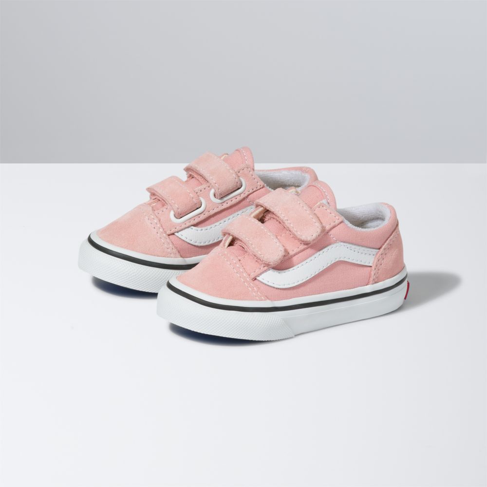 Vans Old Skool V Classic Barn Rosa Vita | 14950UJRM