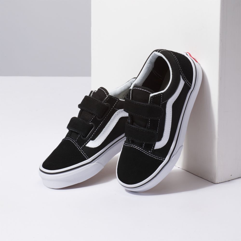 Vans Old Skool V Classic Barn Svarta Vita | 08459WGMC