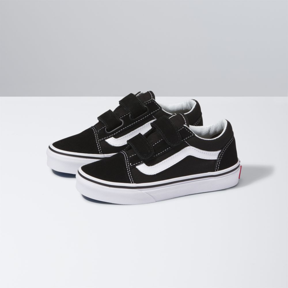 Vans Old Skool V Classic Barn Svarta Vita | 08459WGMC