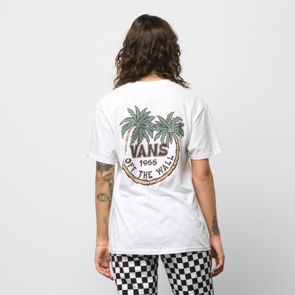 Vans Paradise Dual Palm T-shirt Herr Vita | 58709PIYS