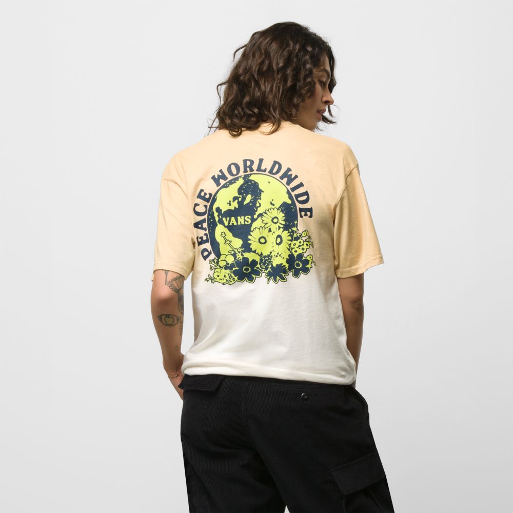 Vans Peace Worldwide T-shirt Herr Grå Bruna | 52430KTLX