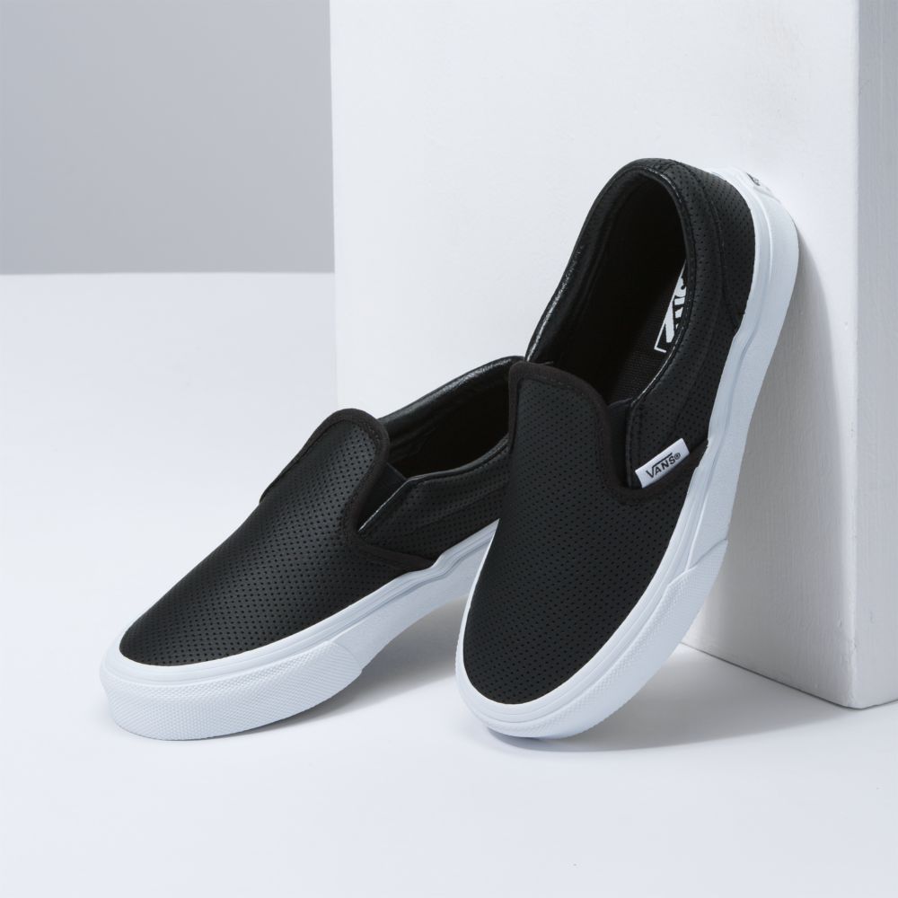 Vans Perf Läder Classic Barn Svarta | 34219YRML