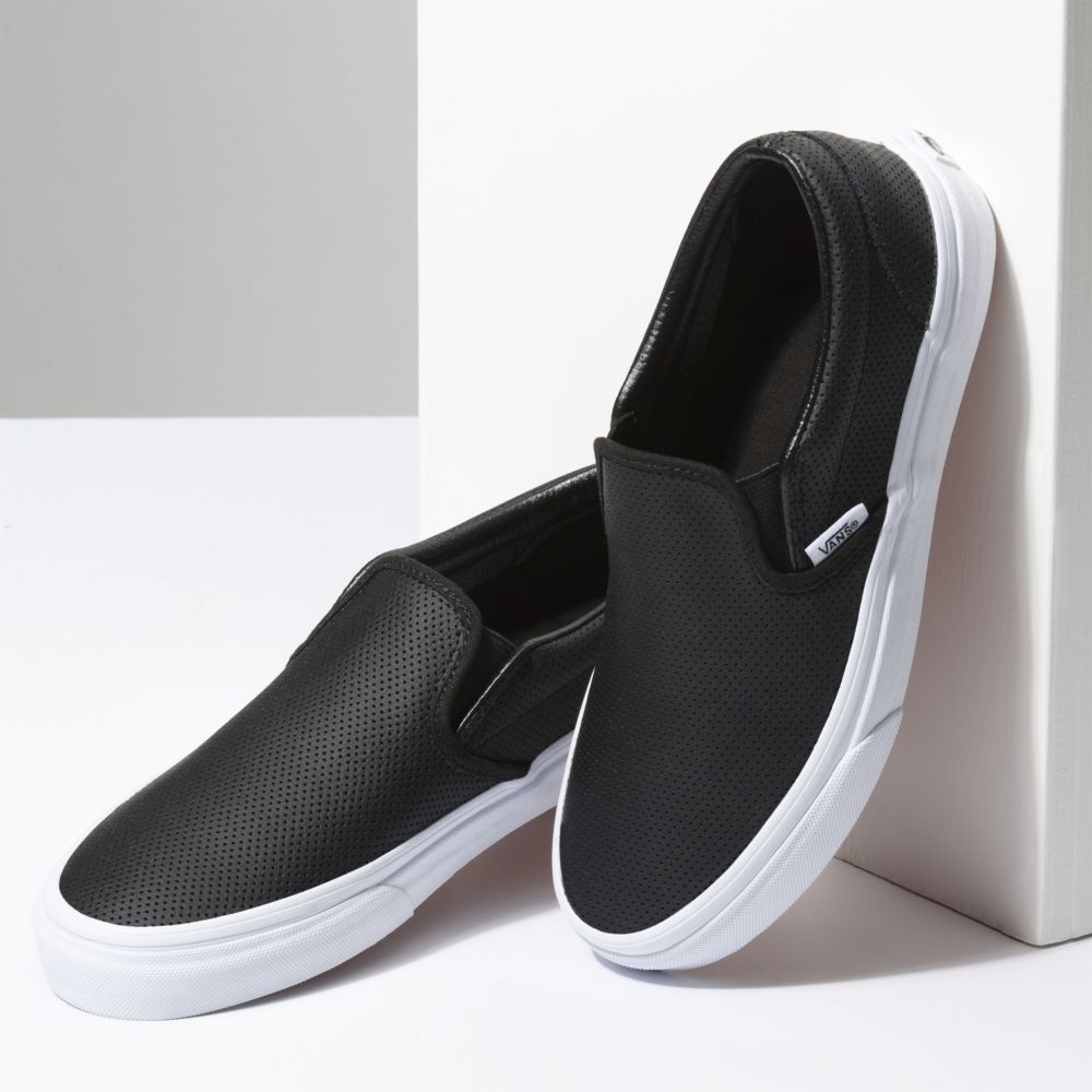 Vans Perf Läder Classic Dam Svarta | 46203UNMT