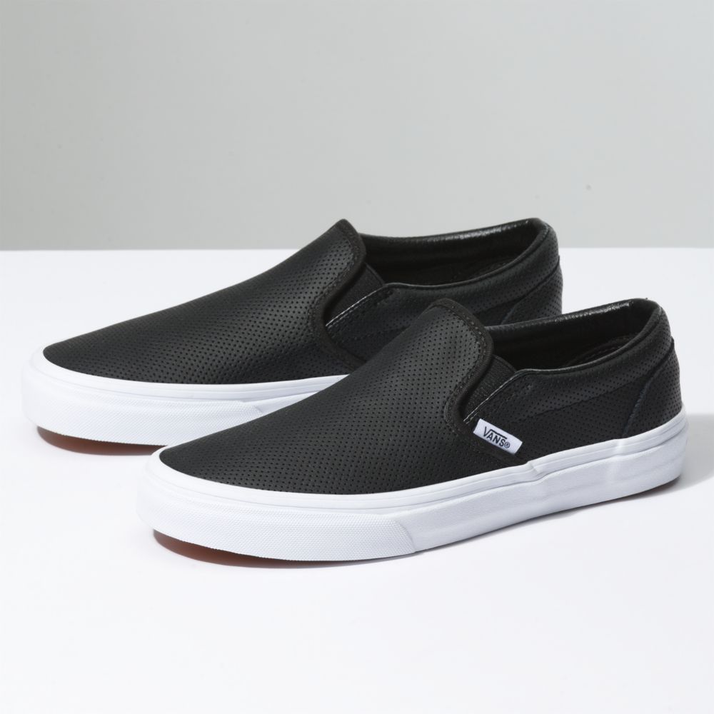 Vans Perf Läder Classic Dam Svarta | 46203UNMT