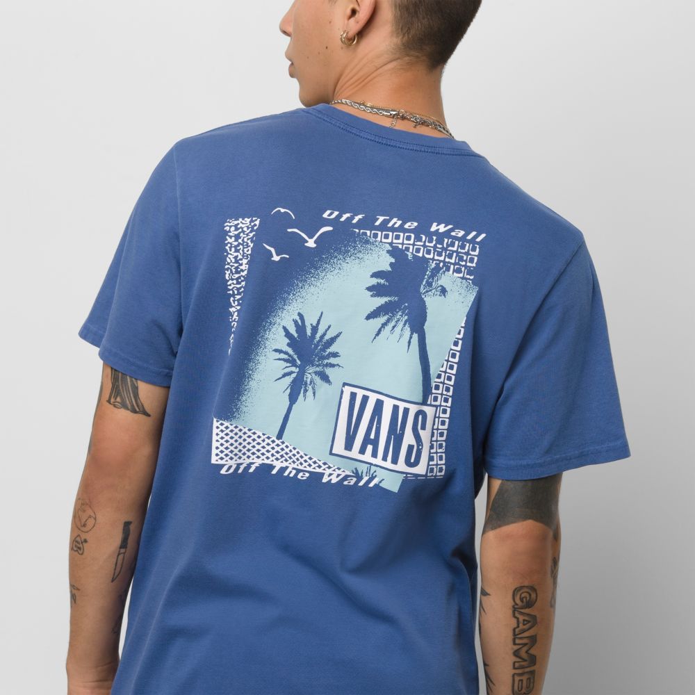 Vans Pier Side T-shirt Herr Marinblå | 19563OWFU