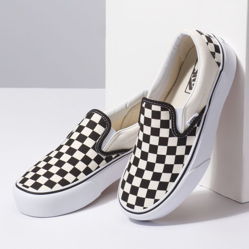 Vans Platform Classic Dam Svarta Vita | 84963VBXS