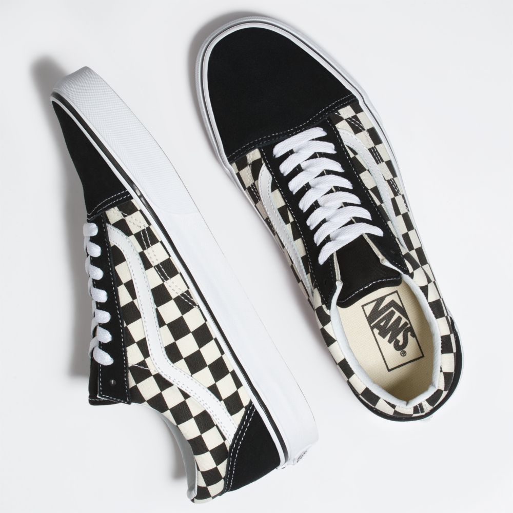 Vans Primary Check Old Skool Classic Dam Svarta Vita | 38690MWIS