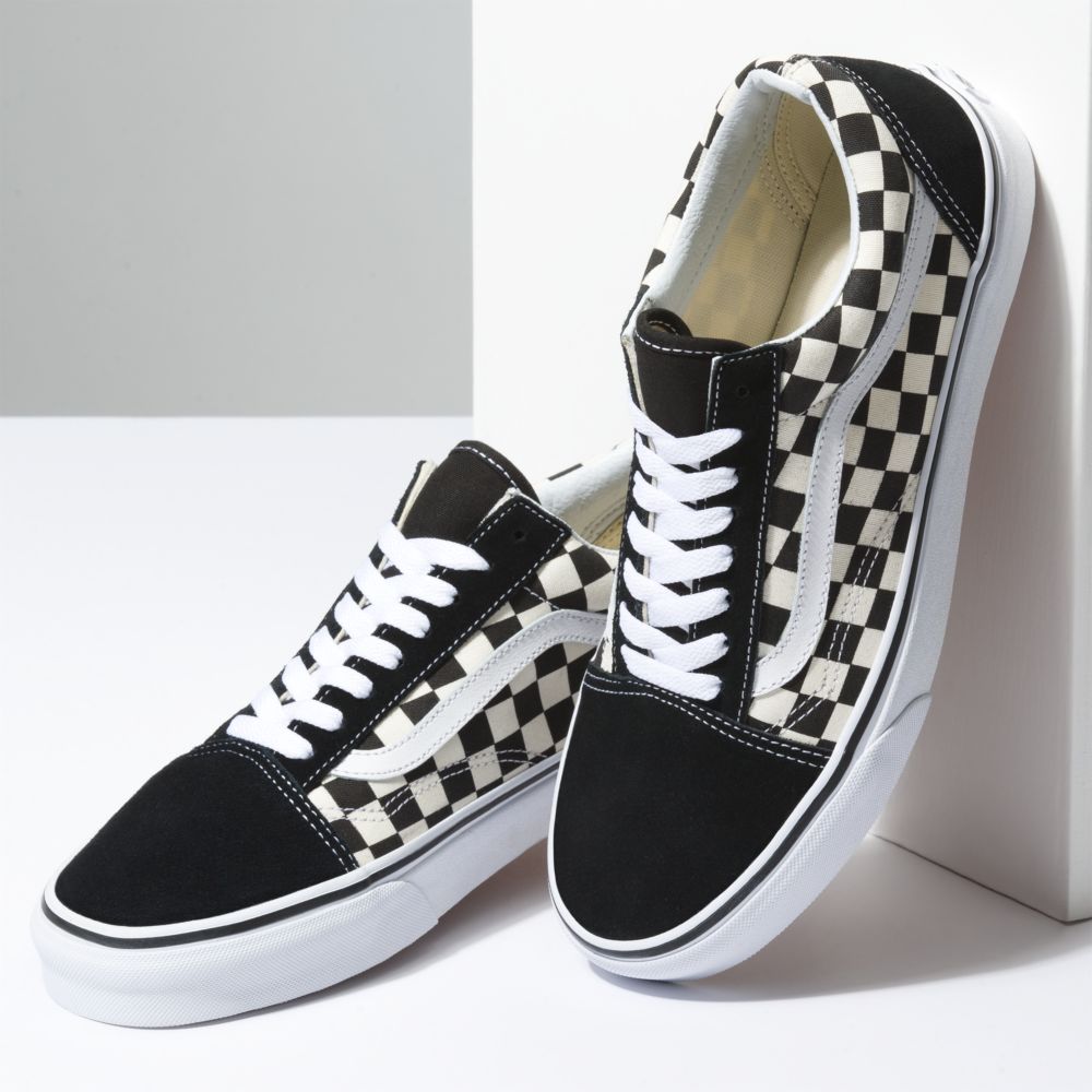 Vans Primary Check Old Skool Classic Dam Svarta Vita | 38690MWIS