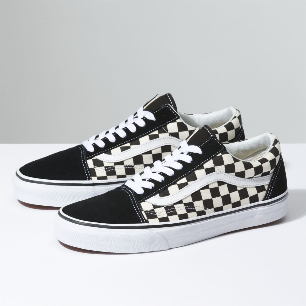 Vans Primary Check Old Skool Classic Dam Svarta Vita | 38690MWIS