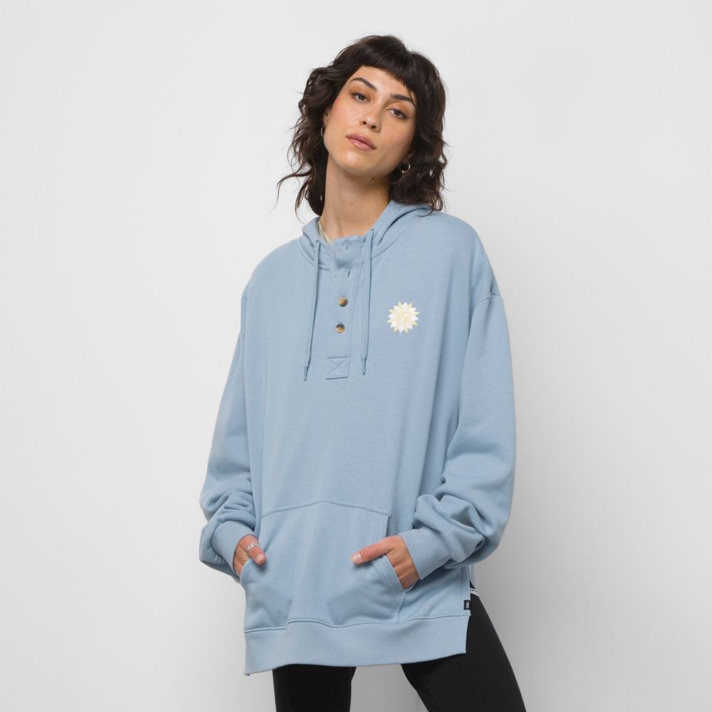 Vans Sashing Henley Hoodie Dam Blå | 73094WDZG