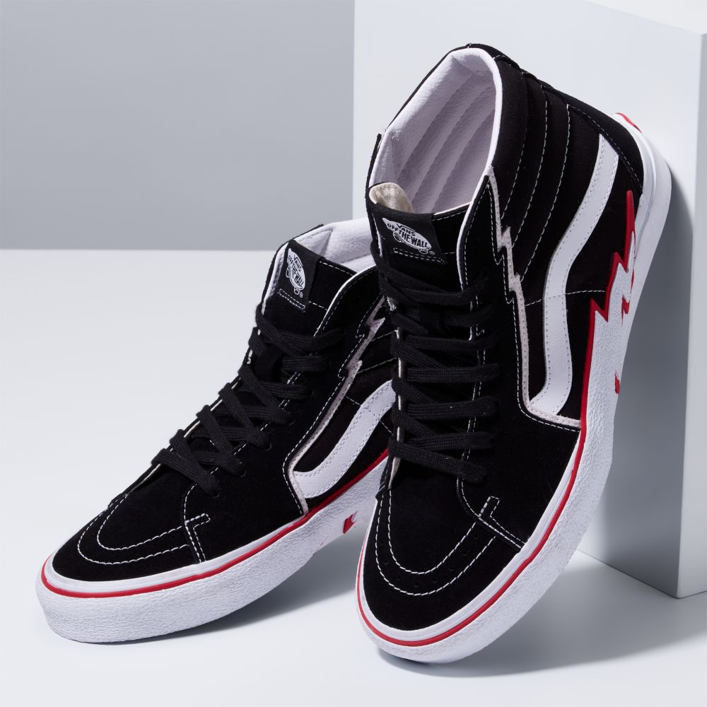 Vans Sk8-Hi Bolt Classic Dam Svarta Röda | 23405LRDN