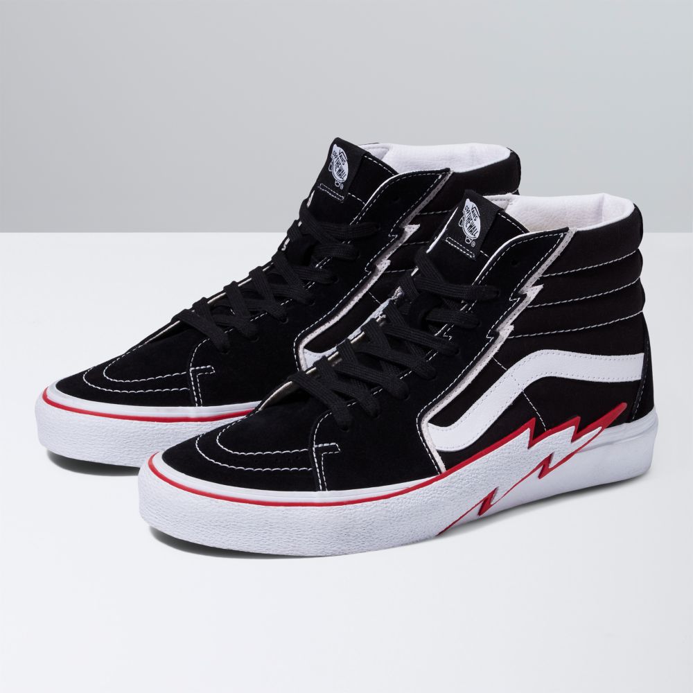 Vans Sk8-Hi Bolt Classic Dam Svarta Röda | 23405LRDN