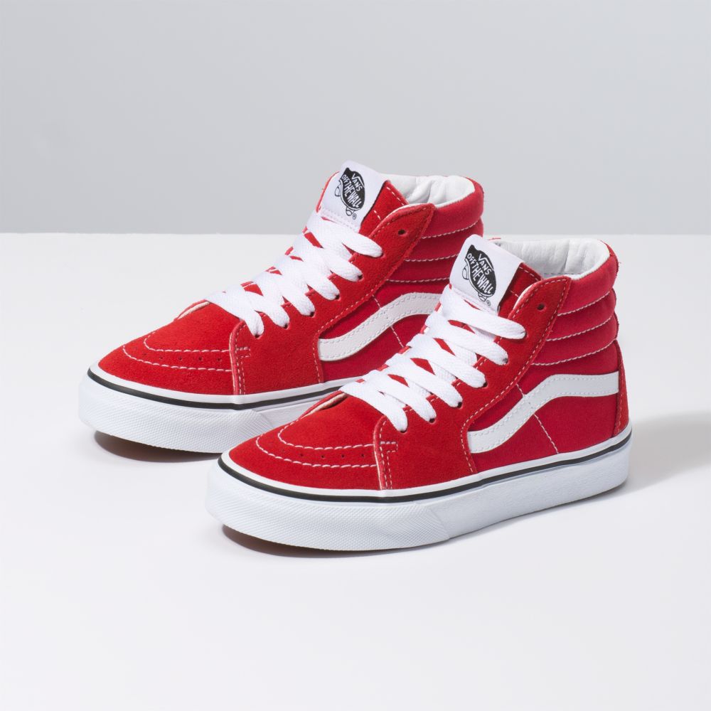 Vans Sk8-Hi Classic Barn Röda Vita | 58762ULHW