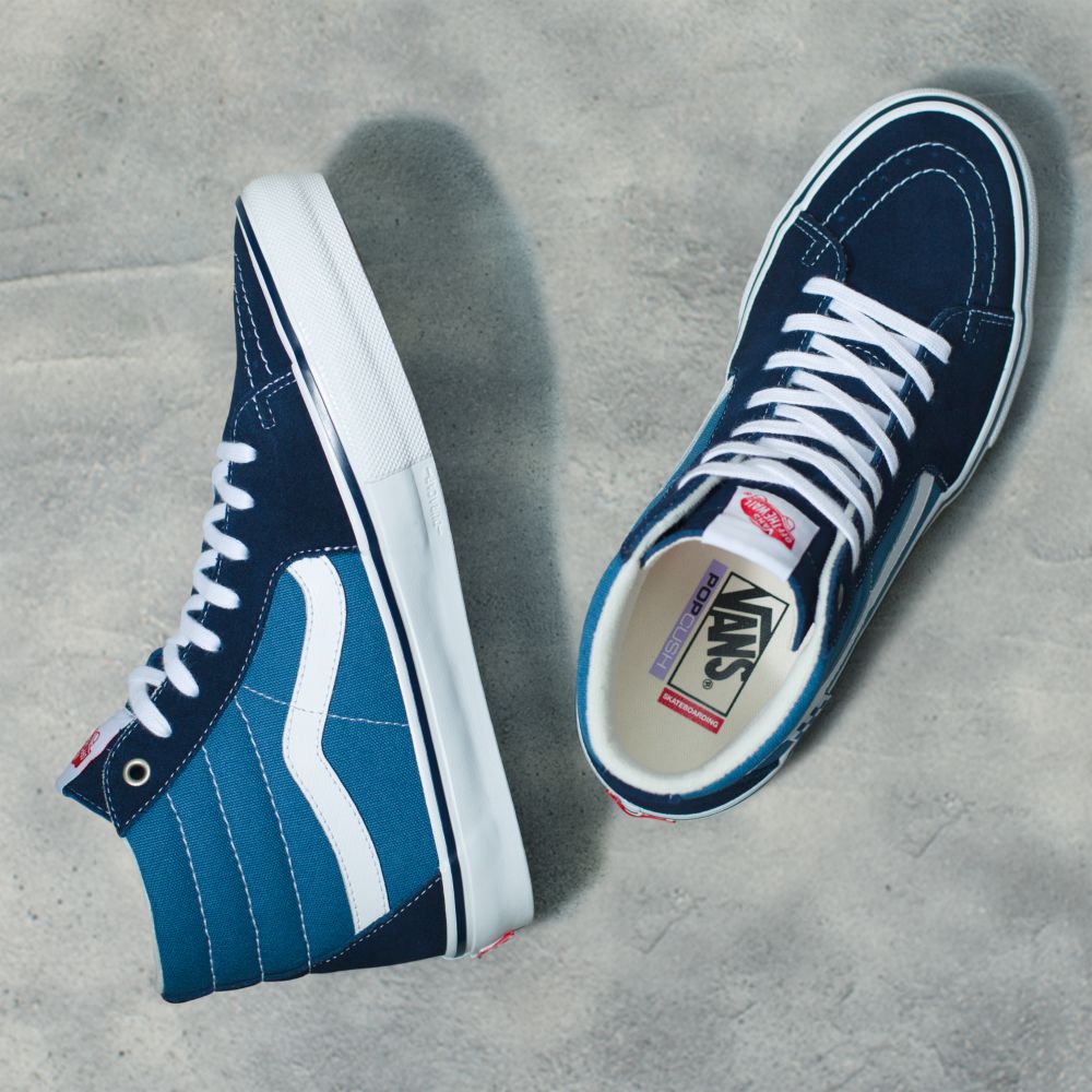 Vans Sk8-Hi Classic Dam Marinblå Vita | 23186WMYL