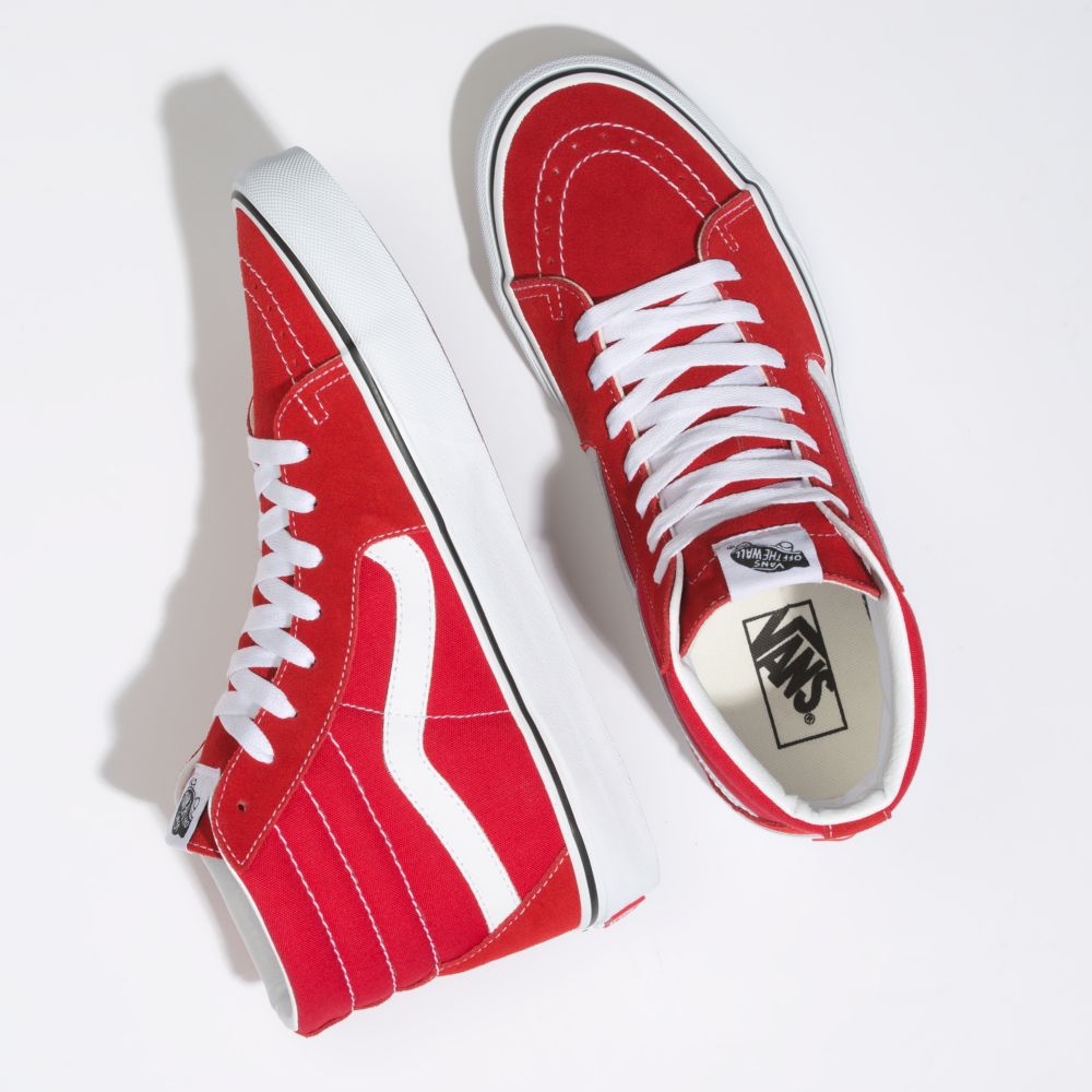 Vans Sk8-Hi Classic Dam Röda Vita | 37509JNGQ