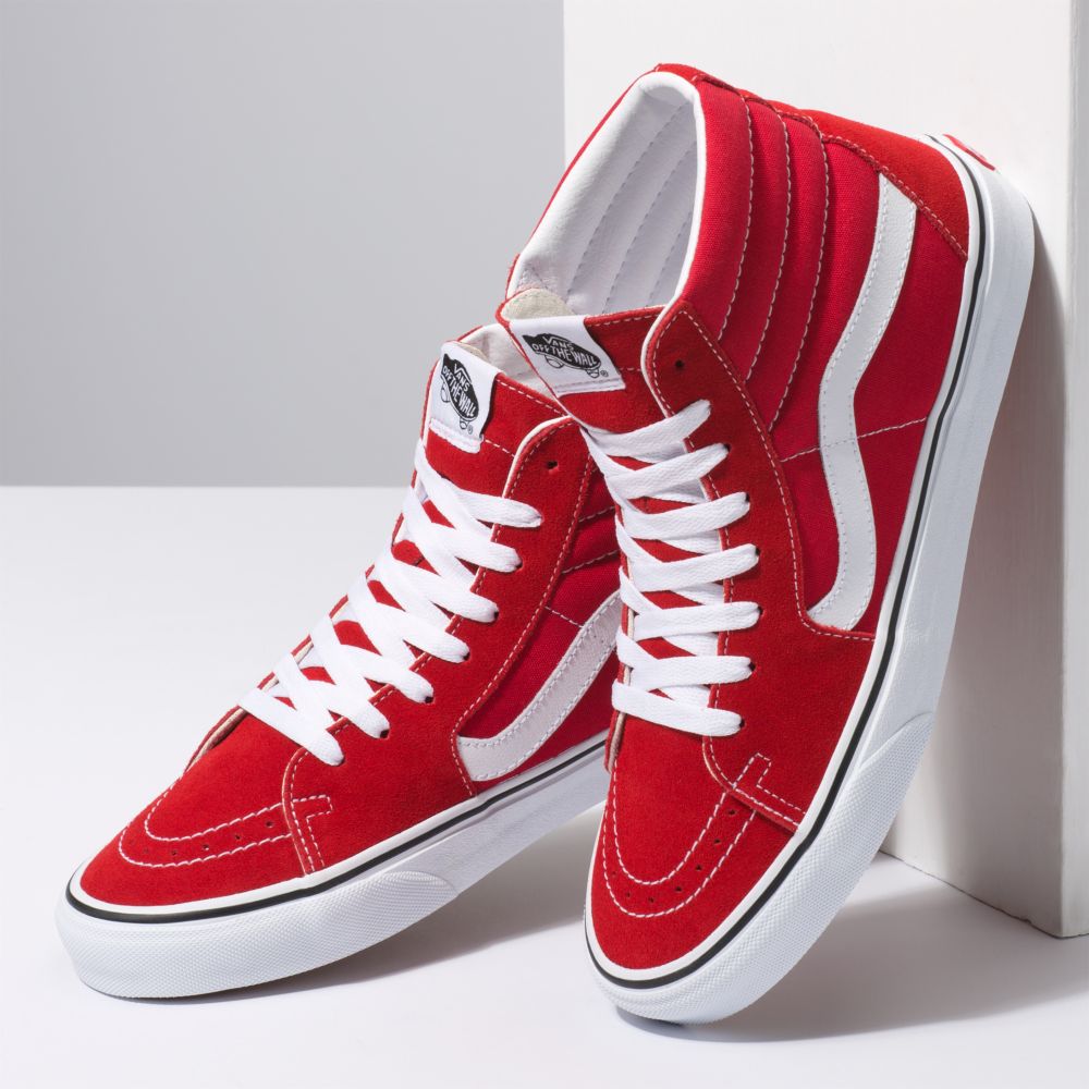 Vans Sk8-Hi Classic Dam Röda Vita | 37509JNGQ