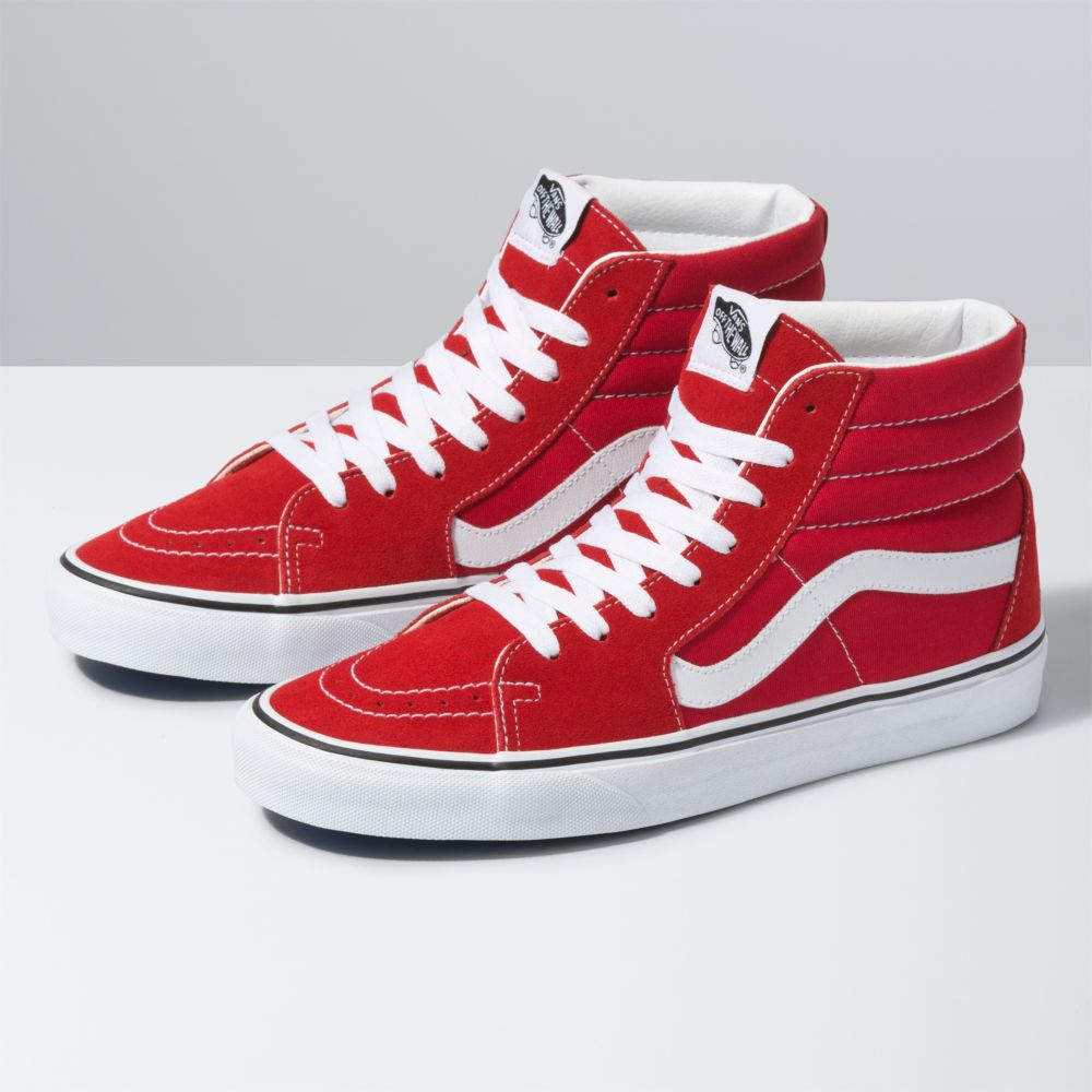 Vans Sk8-Hi Classic Dam Röda Vita | 37509JNGQ