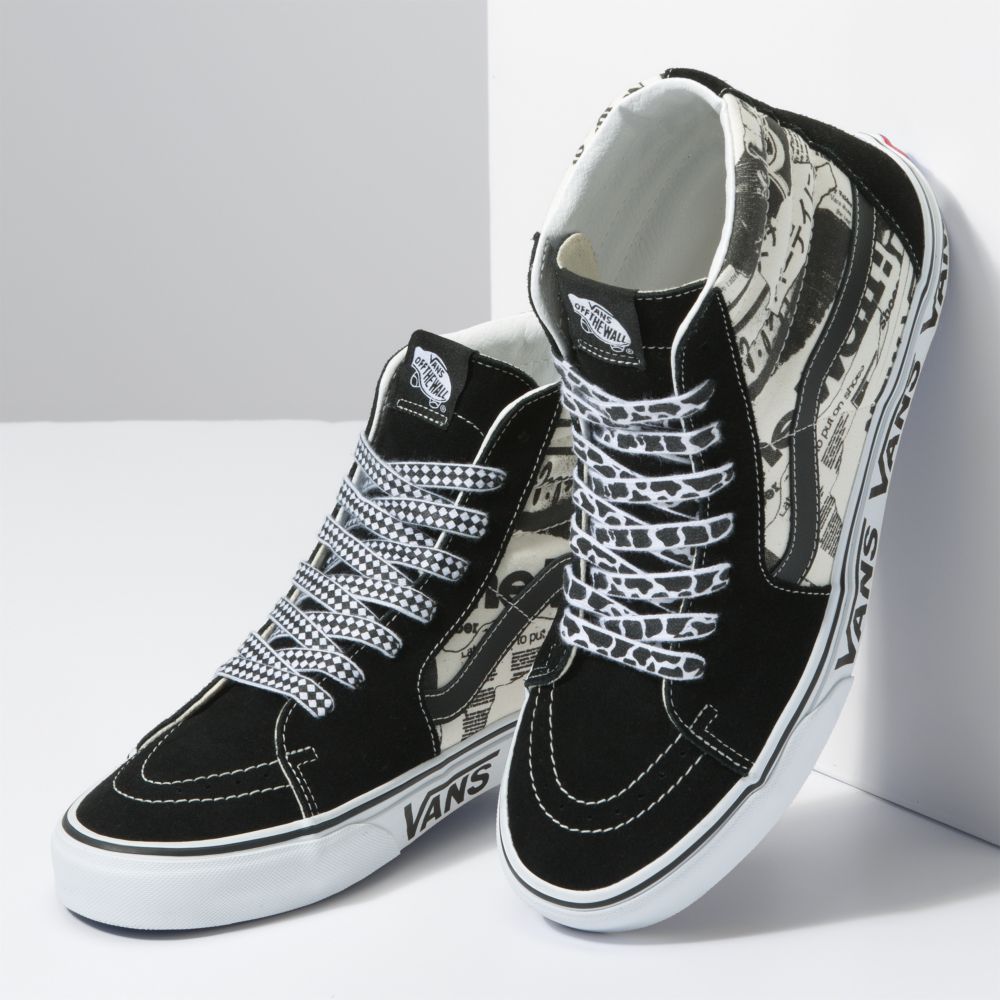 Vans Sk8-Hi Classic Dam Svarta Vita | 24518ZRKJ