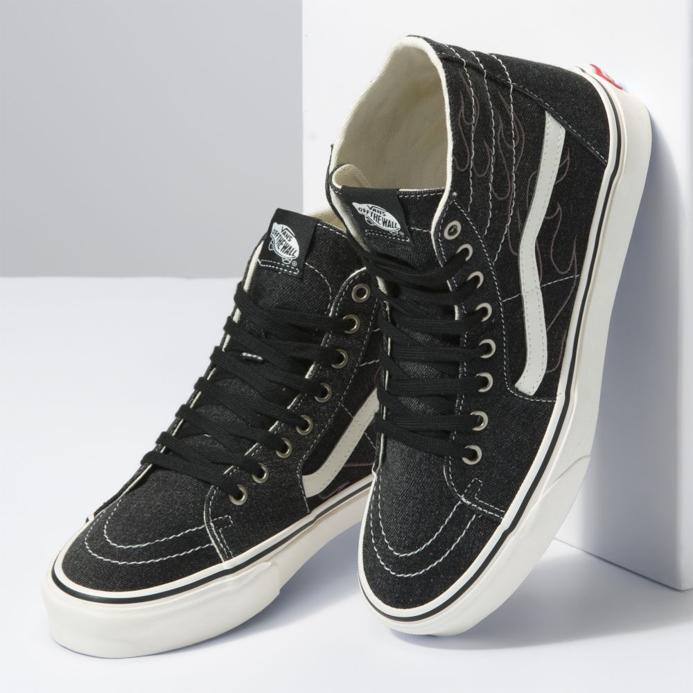 Vans Sk8-Hi Tapered Classic Dam Blå Svarta Vita | 28604PZNO