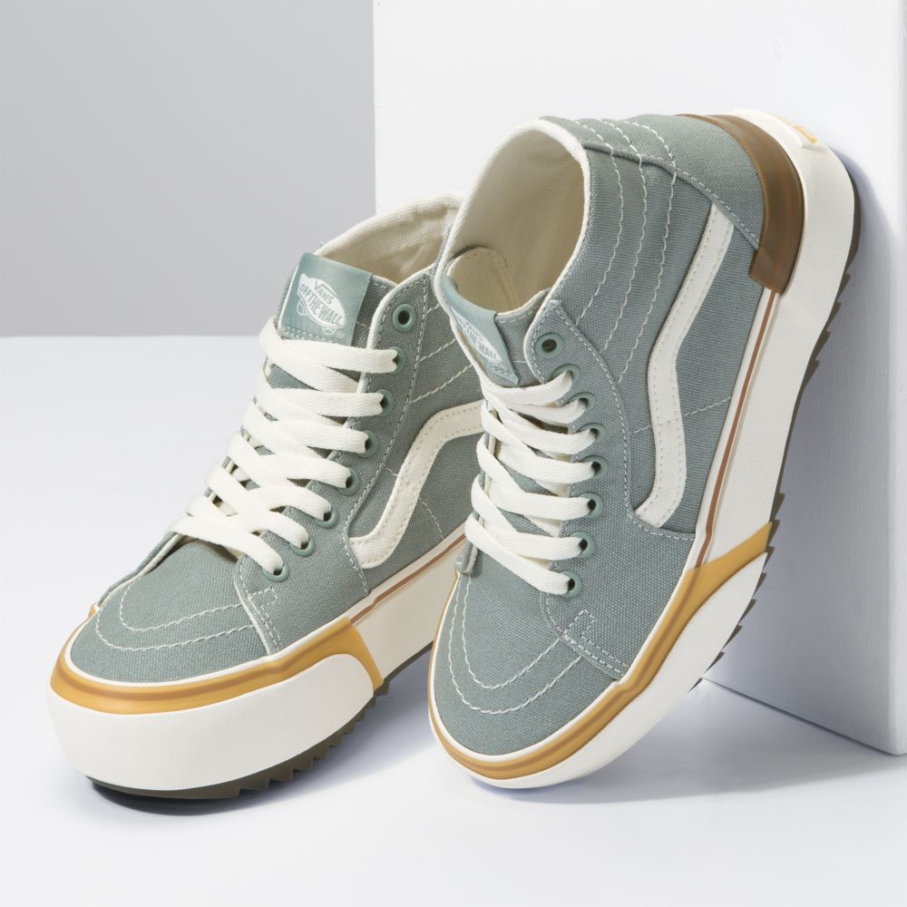 Vans Sk8-Hi Tapered Stacked Classic Dam Gröna | 26179FZNJ