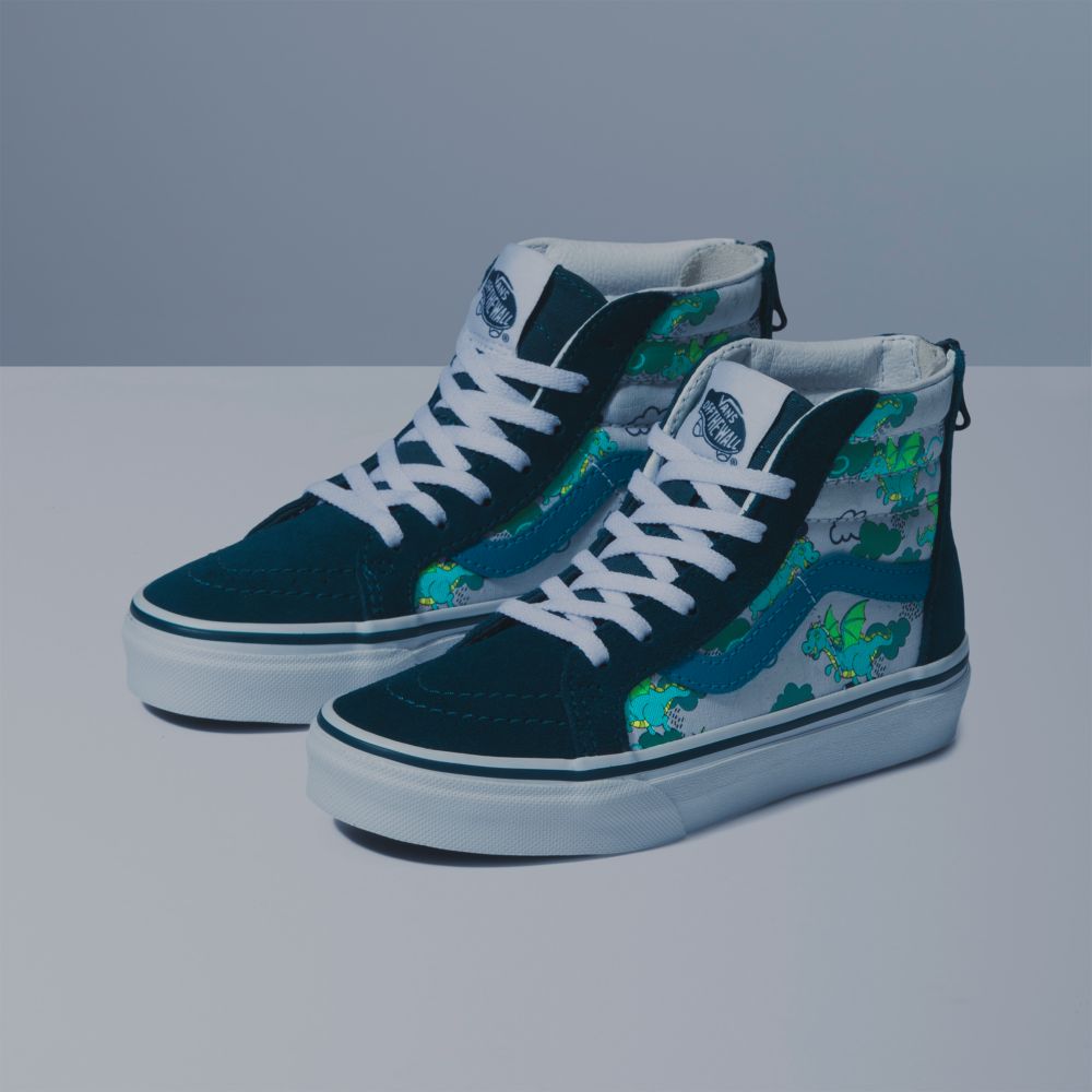 Vans Sk8-Hi Zip Classic Barn Mörkturkos | 72914IOKR