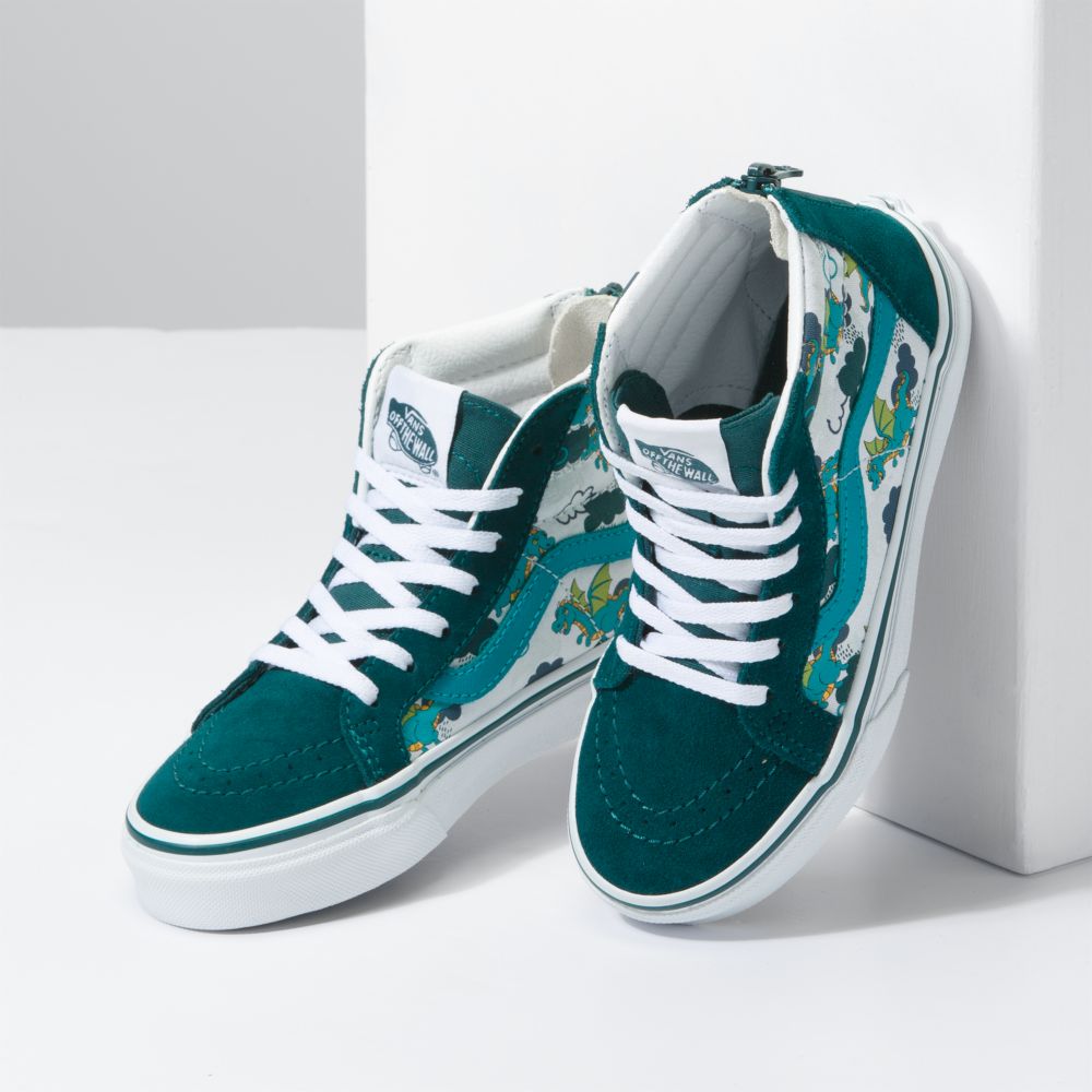 Vans Sk8-Hi Zip Classic Barn Mörkturkos | 72914IOKR